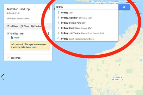 google maps trip planner australia