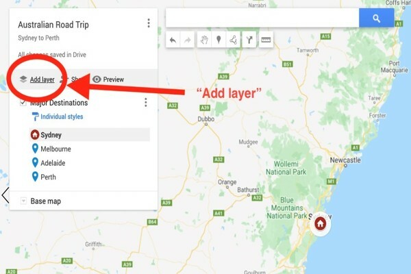 google maps trip planner australia