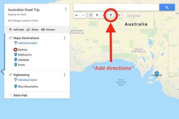 google maps trip planner australia